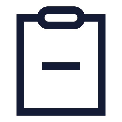 Clipboard Minus Icon in Stroke Sharp style