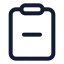 Clipboardminus icon with stroke standard style