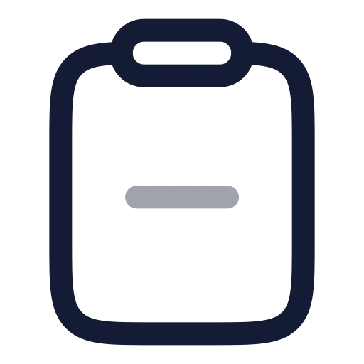 Clipboard Minus Icon in Twotone Rounded style