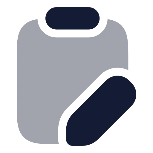 Clipboard Pen Icon in Bulk Rounded style