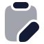 Clipboardpen icon with bulk rounded style