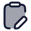 Clipboardpen icon with duotone rounded style