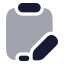 Clipboardpenline icon with bulk rounded style