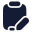 Clipboardpenline icon with solid rounded style
