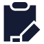 Clipboardpenline icon with solid sharp style
