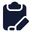 Clipboardpenline icon with solid standard style