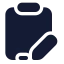 Clipboardpenline icon with solid standard style