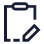Clipboardpenline icon with stroke sharp style