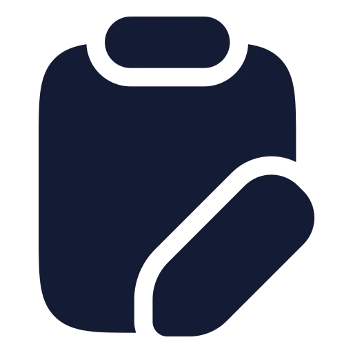 Clipboard Pen Icon in Solid Rounded style