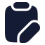 Clipboardpen icon with solid rounded style