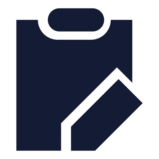 Clipboard Pen Icon in Solid Sharp style