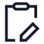 Clipboardpen icon with stroke sharp style