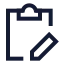 Clipboardpen icon with stroke sharp style