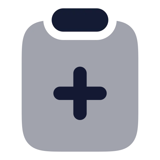Clipboard Plus Icon in Bulk Rounded style