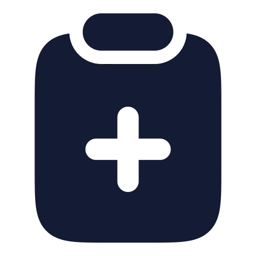 Clipboard Plus Icon in Solid Rounded style