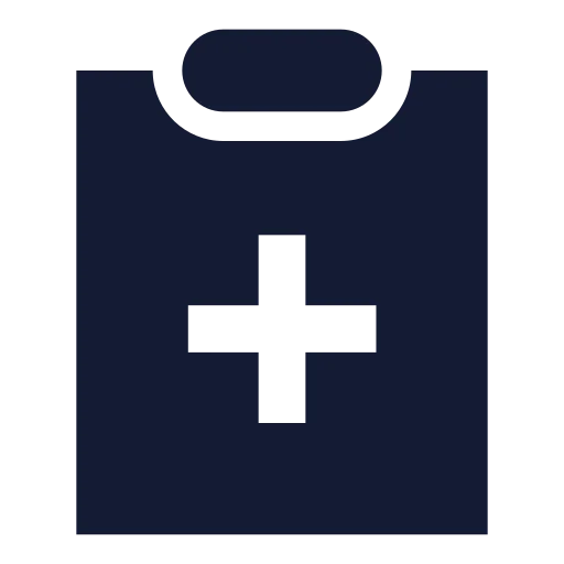 Clipboard Plus Icon in Solid Sharp style
