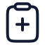Clipboardplus icon with stroke rounded style