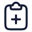 Clipboardplus icon with stroke rounded style