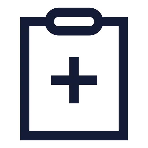 Clipboard Plus Icon in Stroke Sharp style