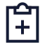 Clipboardplus icon with stroke sharp style