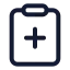 Clipboardplus icon with stroke standard style