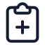 Clipboardplus icon with stroke standard style