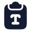 Clipboardtype icon with solid rounded style