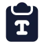 Clipboardtype icon with solid standard style