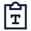 Clipboardtype icon with stroke sharp style