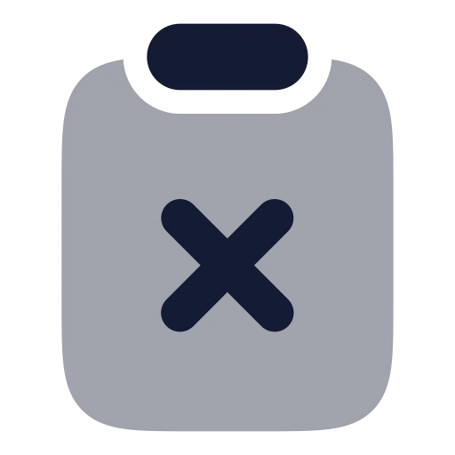 Clipboard X Icon in Bulk Rounded style
