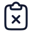 Clipboardx icon with stroke rounded style