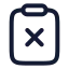 Clipboardx icon with stroke rounded style