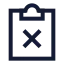 Clipboardx icon with stroke sharp style