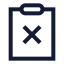 Clipboardx icon with stroke sharp style