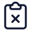 Clipboardx icon with stroke standard style