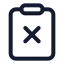 Clipboardx icon with stroke standard style