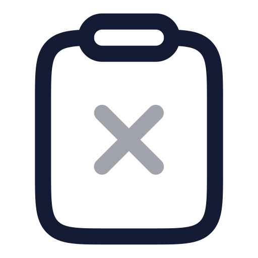 Clipboard X Icon in Twotone Rounded style