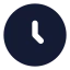 Clock icon with solid standard style