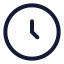 Clock icon with stroke rounded style