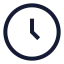 Clock icon with stroke sharp style