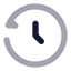 Clock icon with bulk rounded style