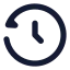 Clock icon with solid rounded style