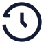 Clock icon with solid sharp style