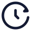 Clock icon with solid rounded style