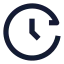 Clock icon with solid sharp style