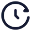 Clock icon with solid standard style