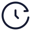 Clock icon with stroke rounded style