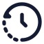 Clock icon with solid rounded style