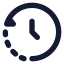 Clock icon with solid standard style
