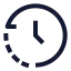 Clock icon with stroke sharp style